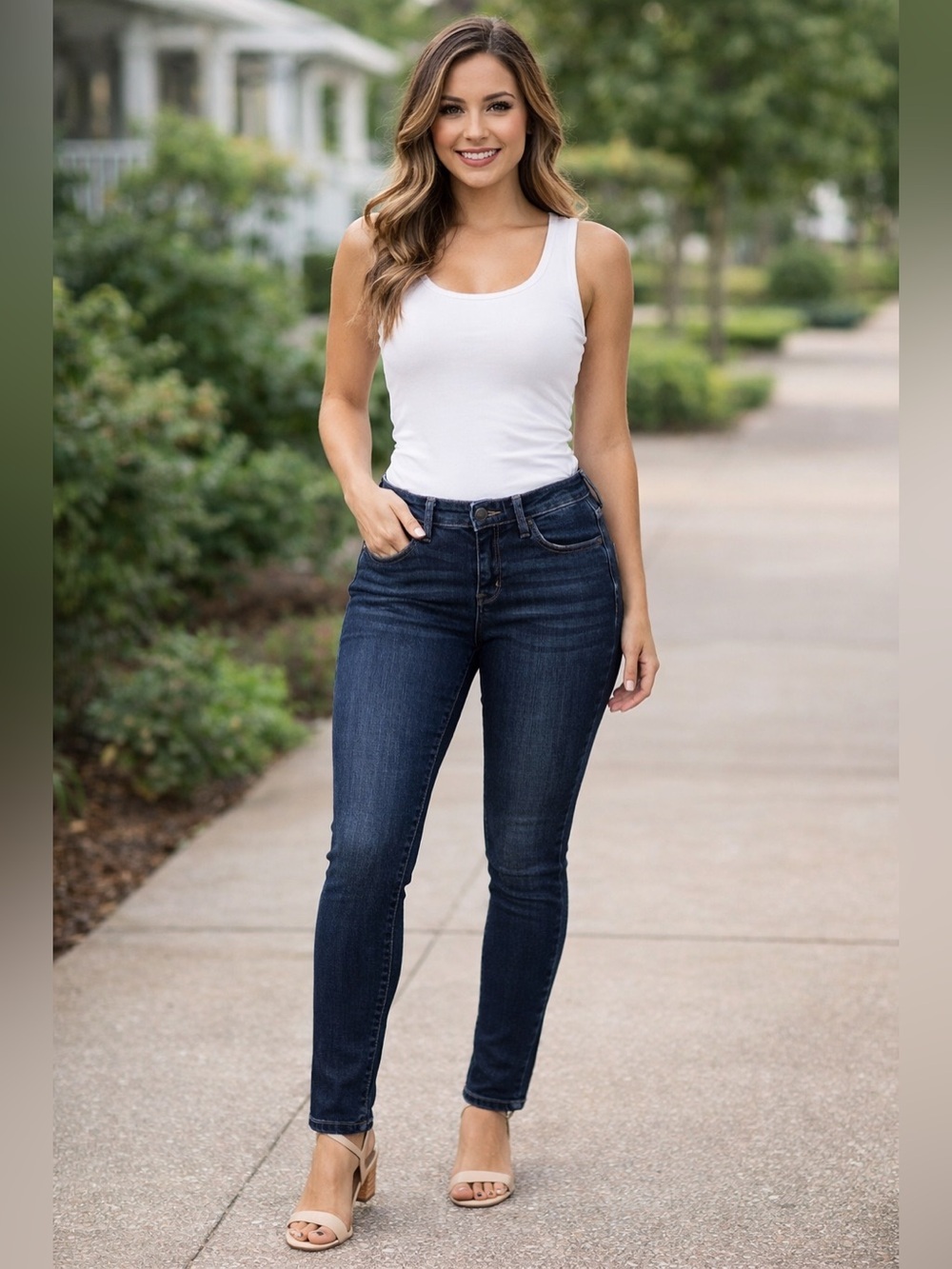 Judy Blue Skinny Fit Jeans JB82110DK Joanne Dark Wash Womens Size 15/32 Stretch